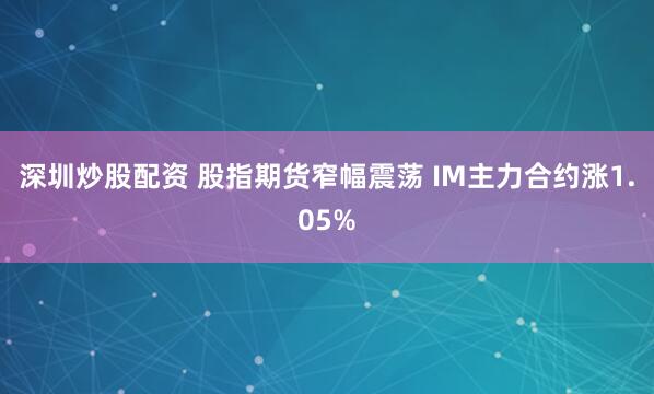 深圳炒股配资 股指期货窄幅震荡 IM主力合约涨1.05%