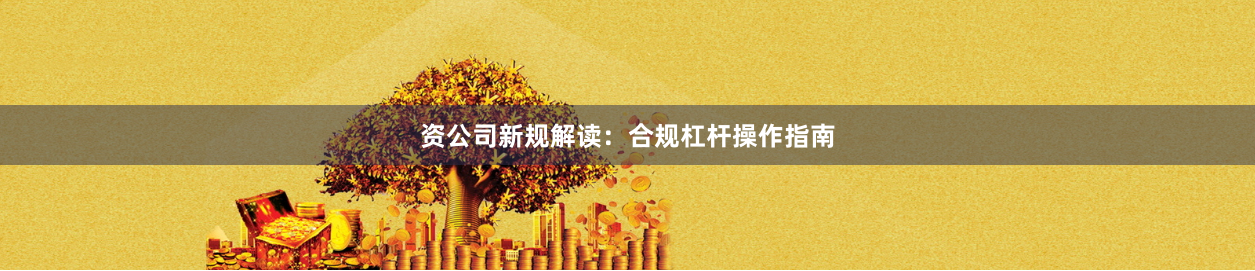 资公司新规解读：合规杠杆操作指南